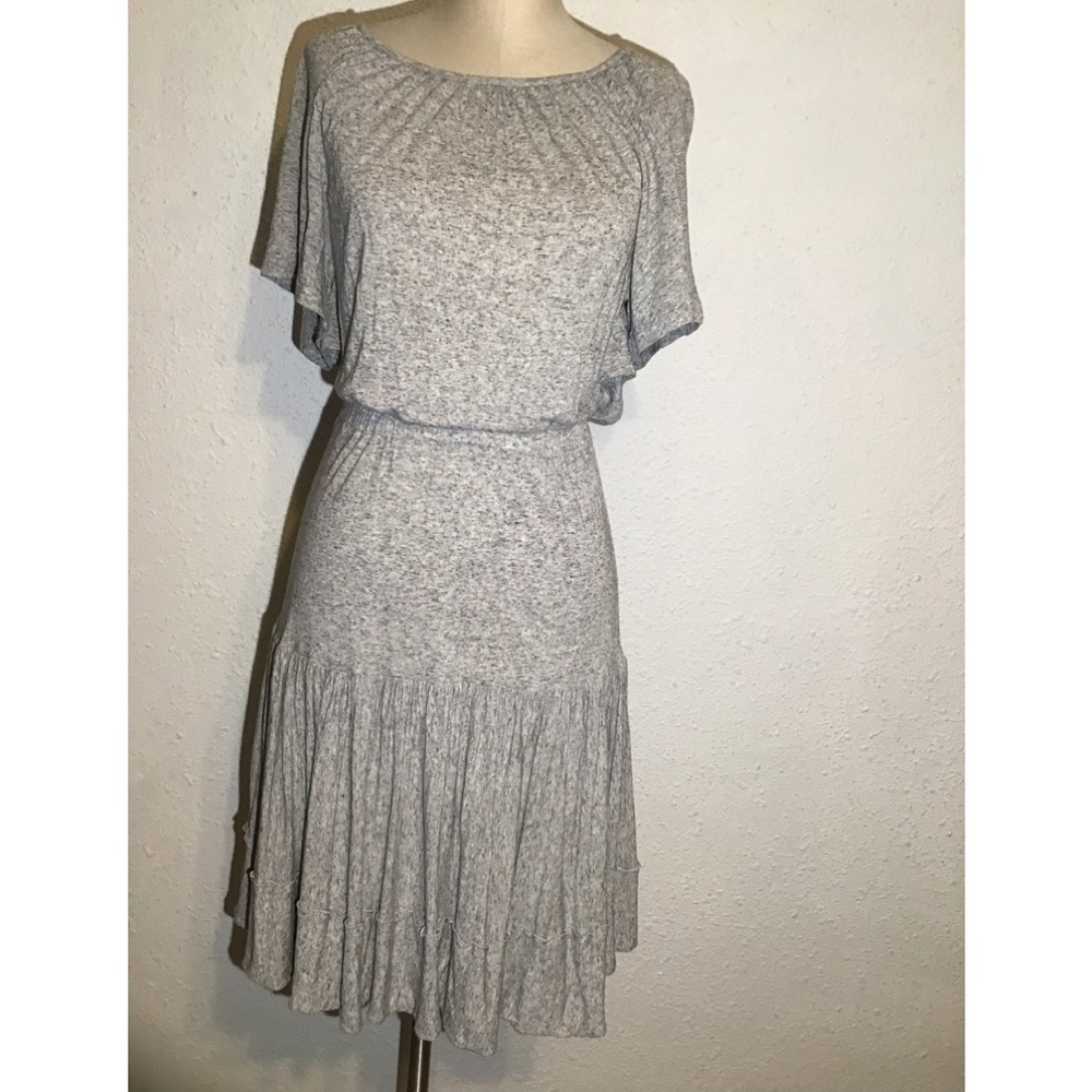Rebecca Taylor gray open back short sleeve dress size small